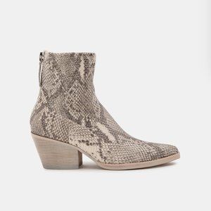 Dolce Vita Shanta Western Snakeskin Booties